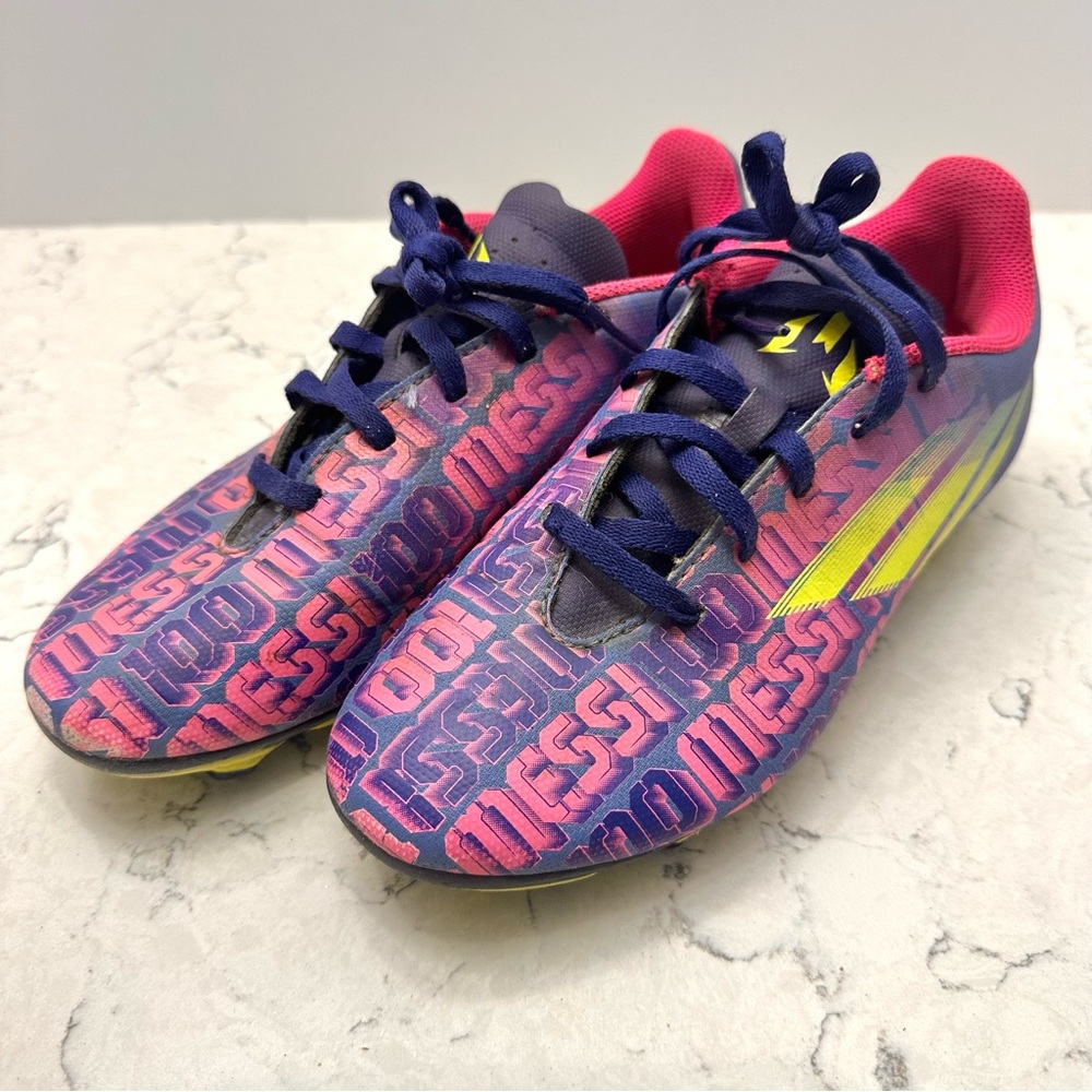 Adidas X Speed Flow Messi 3 Kids Size 4 Soccer Cleats Purple Pink Blue